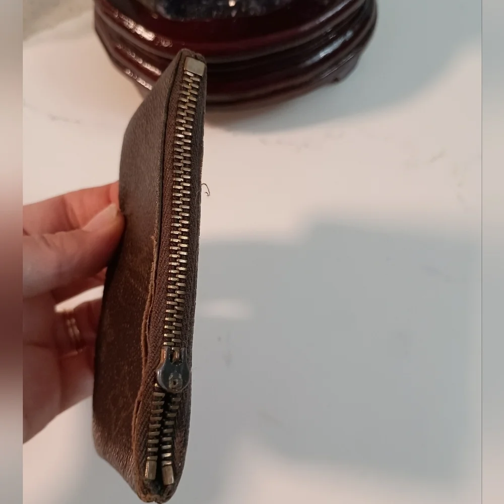 LOUIS VUITTON Monogram Pochette Coin Case Brown